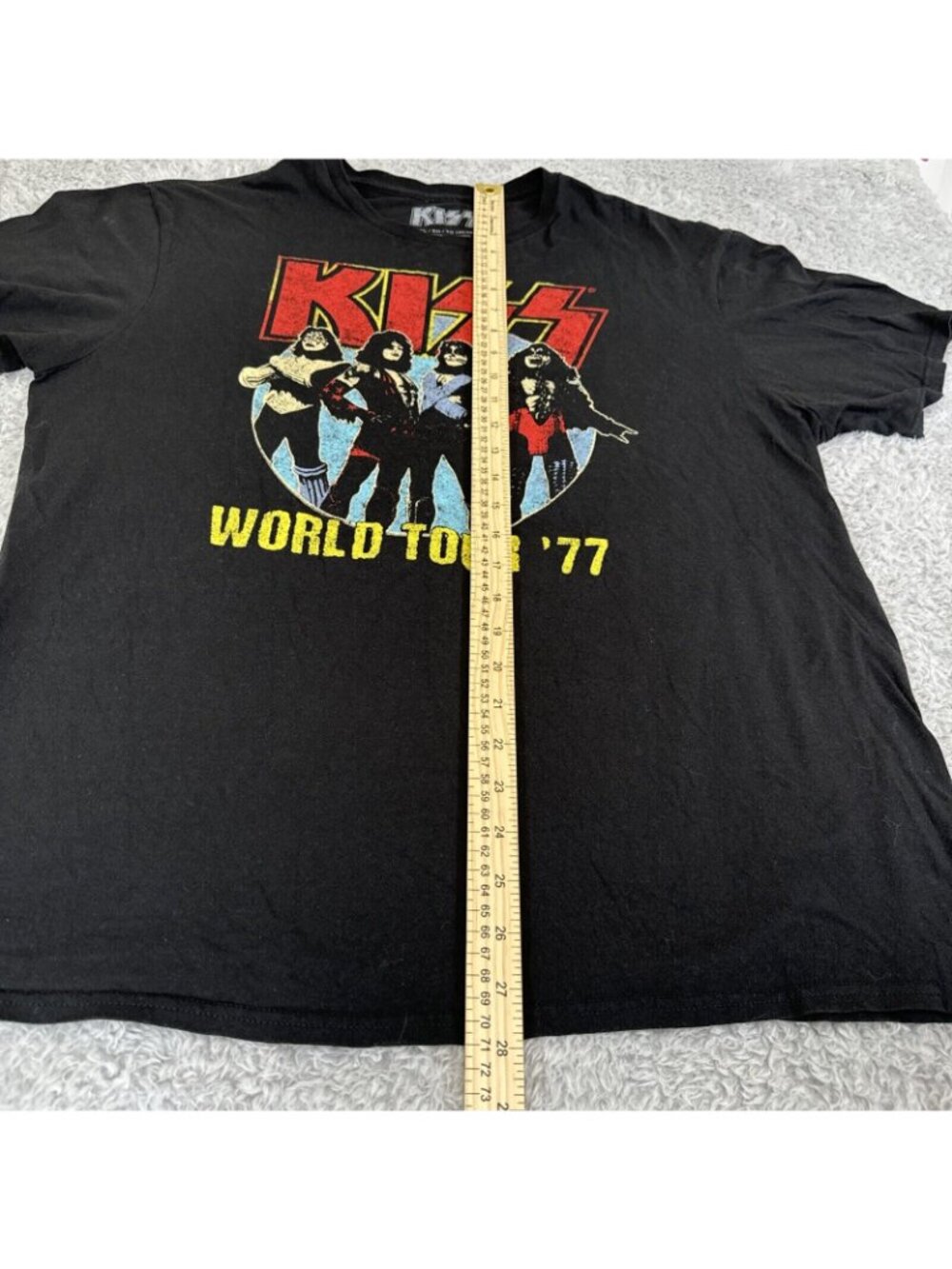 2022 KISS World Tour 77 Black Graphic T-Shirt XL Cotton Mad Engine Rock Concert - Picture 6 of 11